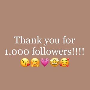 THANK YOU FOR 1K FOLLOWERS!!!🎉